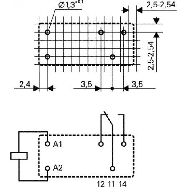 Ρελέ Ηλεκτρομαγνητικό 24VΑC 12A 1 Επαφής N.C+N.O. 5 Pin για PCB RP418024 SCHRACK