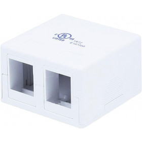 Επίτοιχο Κουτί Πρίζας Δικτύου για 2x RJ45 Keystone Βύσματα Λευκή Proskit 7PK-302AWH