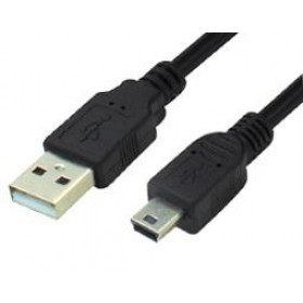 Καλώδιο USB 2.0 Type A Αρσενικό σε Mini USB 5 Pin Αρσενικό 5m Μαύρο Comp 04.001.0201