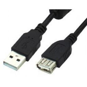 Καλώδιο Προέκτασης USB 2.0 Type A Αρσενικό σε Θηλυκό με Φερρίτη 1.8m Μαύρο