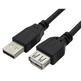 Καλώδιο Προέκτασης USB 2.0 Type A Αρσενικό σε Θηλυκό 0.8m Μαύρο