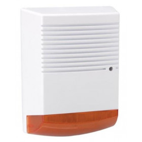 iSnatch Dummy (Ψεύτικη) Σειρήνα Συναγερμού Μπαταρίας με LED Πορτοκαλί Χρώματος IP44 Λευκή 195x275x90mm 67.3001.48