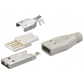 Βύσμα USB 2.0 Type A Αρσενικό Καλωδίου Κολλητό Goobay 12025