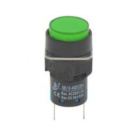 Ενδεικτική Λυχνία LED Φ16mm 24VAC/DC IP40 με Faston Πράσινη Xindali XDL16-AXD-G