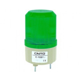 Φάρος LED 12VDC Πράσινος με Επιλογή Περιστρεφόμενου, Flashing ή Σταθερά Αναμμένου Εφέ Φ85x160mm CNTD C-1101