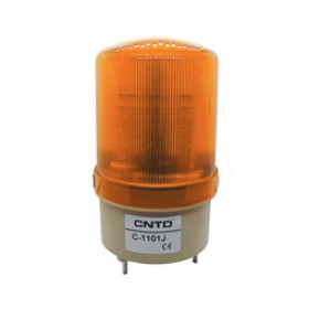 Φάρος LED 230VAC Πορτοκαλί με Ενσωματωμένο Buzzer 110dB & Επιλογή Περιστρεφόμενου, Flashing ή Σταθερά Αναμμένου Εφέ Φ85x160mm CNTD C-1101