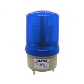 Φάρος LED 230VAC Μπλε Flashing Εφέ με Ενσωματωμένο Buzzer 110dB Φ85x160mm CNTD C-1101