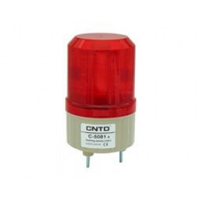 Φάρος LED 12/24VDC & 230VAC Κόκκινος με Επιλογή Περιστρεφόμενου, Flashing ή Σταθερά Αναμμένου Εφέ Φ80x125mm CNTD C-5081