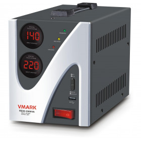 VMark RE02-1500VA Σταθεροποιητής Τάσης Relay 1500VA / 900W με 1 Πρίζα Σούκο, Ψηφιακές Ενδείξεις