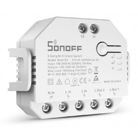 SONOFF Dual R3 Smart Διακόπτης Wi-Fi 2 Εξόδων 220VAC 15A με Μέτρηση Κατανάλωσης & AC Motor Control