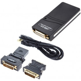 Μετατροπέας USB 2.0 σε DVI, HDMI & VGA C-170 Display Adapter Μαύρος