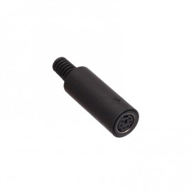 Βύσμα Mini DIN 6 Pin Θηλυκό Καλωδίου Πλαστικό Μαύρο CN-58