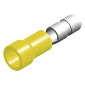 Ακροδέκτης Στρογγυλός Αρσενικός Φ5mm για Καλώδιο έως 5mm² με Κίτρινη Μόνωση Ορείχαλκος RE5-5VF