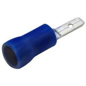 Ακροδέκτης Faston Ίσιος Αρσενικός 2.8mm για Καλώδιο έως 2.5mm² με Μπλε Μόνωση Ορείχαλκος M2-2.8V/8