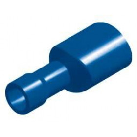 Ακροδέκτης Faston Ίσιος Θηλυκός 6.6mm για Καλώδιο έως 2.5mm² με Μπλε Πλήρης Μόνωση Ορείχαλκος F2-6.4VF/8