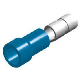Ακροδέκτης Στρογγυλός Αρσενικός Φ4mm για Καλώδιο έως 2.5mm² με Μπλε Μόνωση Ορείχαλκος BD2-4V