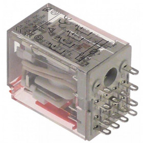 Ρελέ Ηλεκτρομαγνητικό 230VAC 5A 4 Επαφών N.O+N.C 14 Pin Faston με LED Carlo Gavazzi RMIA45230AC