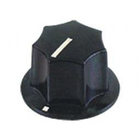 Κομβίο για Ποτενσιόμετρο Μαύρο Πλαστικό με Βίδα  Φ6.4mm/23.6mm