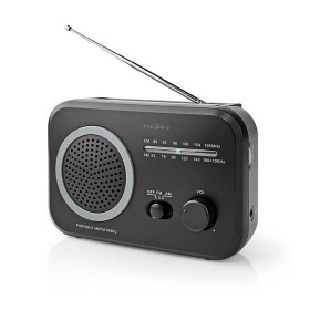 Nedis Φορητό Ραδιόφωνο Ρεύματος & Μπαταρίας Μαύρο-Γκρι RDFM1330