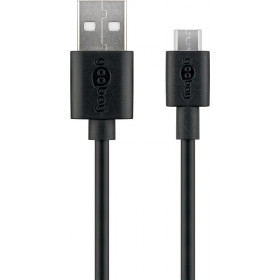 Καλώδιο Φόρτισης & Data USB-A σε Micro USB 10W 0.5m Μαύρο Goobay 38659