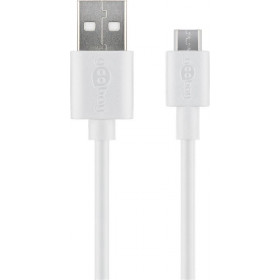 Καλώδιο Φόρτισης & Data USB-A σε Micro USB 10W 2m Λευκό Goobay 38666