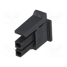 Βύσμα Molex Micro-Fit 3.0, 2 Pin Θηλυκό με Βήμα 3mm για Καλώδιο, Χωρίς Επαφές Molex 43025-0200