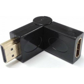 Adaptor HDMI Αρσενικό σε Θηλυκό 180° με Επίχρυσα Βύσματα Μαύρο
