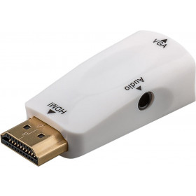 Μετατροπέας HDMI Αρσενικό σε VGA Θηλυκό με Έξοδο Ήχου 3.5mm με Επίχρυσα Βύσματα Λευκό Goobay 44793