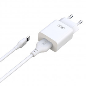 XO Σετ Φορτιστής Πρίζας USB-A με Καλώδιο Lightning 1m 12W Λευκό XO-L99(EU)