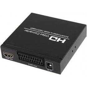 Μετατροπέας Scart + HDMI σε HDMI & Stereo Out + Coaxial Out Μαύρο