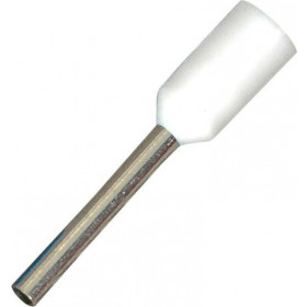 Τερματικός Ακροδέκτης Σωληνωτός Φ1mm για Καλώδιο 0.5mm² με Λευκή Μόνωση Χαλκός E0508