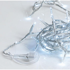 Χριστουγεννιάτικα Λαμπάκια 300 LED 15m Ψυχρό Λευκό IP44 Επεκτάσιμο με Διαφανές Καλώδιο 3m, 8 Προγράμματα 62321