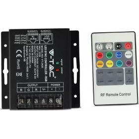 Controller για Ταινίες LED RGB 12/24VDC 288/576W με Τηλεχειριστήριο RF & Sync με Καλώδιο UTP V-TAC VT-2420