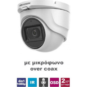 Hikvision DS-2CE76D0T-ITMFS Κάμερα Εξωτερικού Χώρου Dome με Μικρόφωνο, 1080p 4in1 IP67 με Φακό 2.8mm