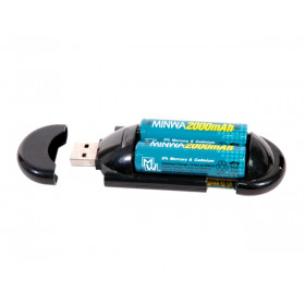 Φορτιστής USB 2 Θέσεων για Μπαταρίες ΑΑ Ni-Cd & Ni-MH 200mΑ Minwa MWU112