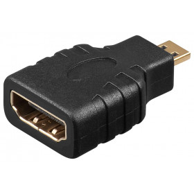 Adaptor HDMI Θηλυκό σε Micro HDMI Αρσενικό με Επίχρυσα Βύσματα Μαύρο Goobay 68842