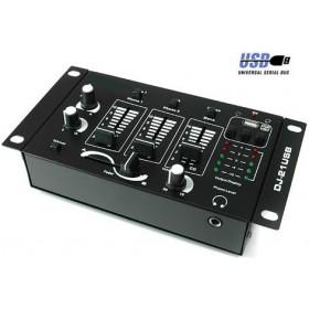 Caowue DJ-211USB Αναλογικός Μίκτης 3 Καναλιών με USB Player Μαύρος