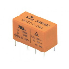 Ρελέ Ηλεκτρομαγνητικό 5VDC 2A 2 Επαφών N.O+N.C 8 Pin για PCB Sanyou DSY2Y-S-205L
