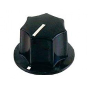 Κομβίο για Ποτενσιόμετρο Μαύρο Πλαστικό με Βίδα  Φ6.4mm/15.0mm