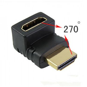 Adaptor HDMI Γωνία 270° με Επίχρυσα Βύσματα Μαύρο CHA-012
