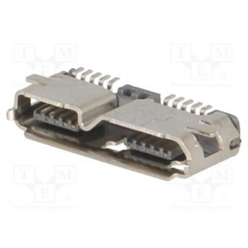 Βύσμα Micro USB 3.0 10 Pin Θηλυκό Οριζόντιο για PCB SMD Ninigi MUSBB-G3.0/SMD