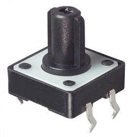 Microswitch TACT 4 Pin Push ON SPST-NO, 1.57N, 0.05A/24VDC, 12x12x12mm THT TE Connectivity 1437565-4