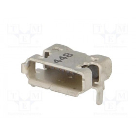 Βύσμα Micro USB 2.0 5 Pin Θηλυκό Οριζόντιο για PCB SMD Adam Tech MCR-AB1-S-RA-SMT-CS1-TR