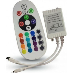 Controller για Ταινίες LED RGB 12/24VDC 72W με Τηλεχειριστήριο IR V-TAC 3265