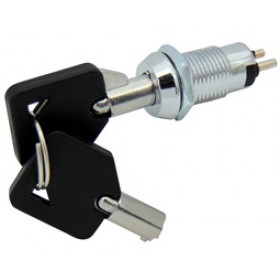 Διακόπτης με Κλειδί OFF-(ON) 90° Μίζα, 2 Θέσεων 2 Pin SPST, 0.5A/250VAC, Φ12mm Ultimax NS106M