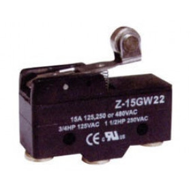 Τερματικός Διακόπτης SPDT με Έλασμα 35mm & Ροδάκι, 0.98Ν, 15A/250VAC IP63, C&H Z-15GW22-B