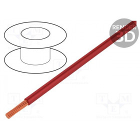 Καλώδιο Πολύκλωνο Συνδεσμολογίας 0.35mm, Χαλκός, Κόκκινη Μόνωση 1m BQ Cable LGY0.35-RD
