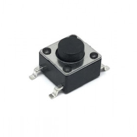 Microswitch TACT 4 Pin Push ON SPST-NO, 1.6N, 0.05A/12VDC, 6x6x5mm SMT Schurter 1301.9315