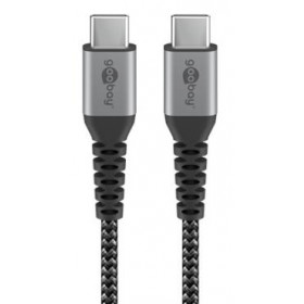 Goobay Καλώδιο Ταχείας Φόρτισης USB-C σε USB-C 60W Υφασμάτινο με Μεταλλικά Βύσματα 2m Γκρι 49303