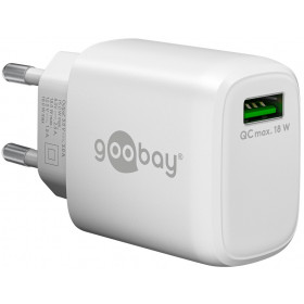 Goobay Ταχυφορτιστής Πρίζας με 1x USB-A Quick Charge 3.0 18W Λευκός 61672